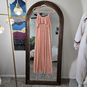 Jay Strappy Maxi Dress - Orange/White - Size M est.